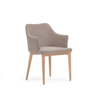 Croft chair in brown chenille with solid ash wood legs by Kave Home, a Dining Chairs for sale on Style Sourcebook