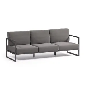 Comova 100% outdoor 3-seater sofa in dark grey and black aluminium, 222 cm by Kave Home, a Outdoor Sofas for sale on Style Sourcebook