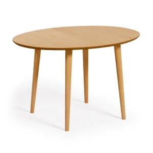 Oqui extendable oval table with an oak veneer and solid wood legs, Ø 120 (200) x 90 cm by Kave Home, a Dining Tables for sale on Style Sourcebook