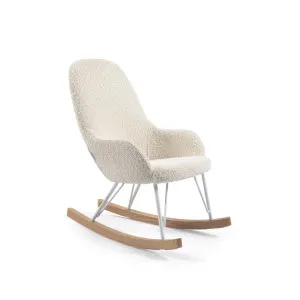 Joey children’s rocking chair in white bouclé by Kave Home, a Kids Sofas & Chairs for sale on Style Sourcebook