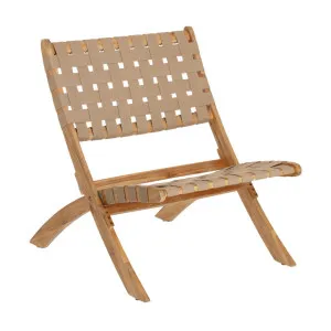 Chabeli acacia wood folding chair in acacia wood and beige cord FSC 100% by Kave Home, a Outdoor Chairs for sale on Style Sourcebook