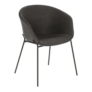 Dark grey Yvette armchair by Kave Home, a Dining Chairs for sale on Style Sourcebook