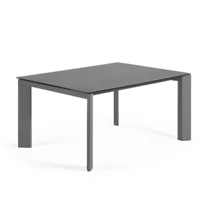 Axis extendable porcelain table with Volcano Rock finish and dark grey legs, 160 (220) cm by Kave Home, a Dining Tables for sale on Style Sourcebook