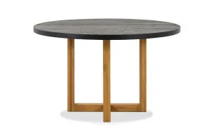 Bronte Round Dining Table, Black/Oak, by Lounge Lovers by Lounge Lovers, a Dining Tables for sale on Style Sourcebook