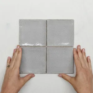 Nickel Grey Dianna Zellige Tile 100 x 100 x 9mm Spanish Ceramic by The Blue Space, a Moroccan Look Tiles for sale on Style Sourcebook