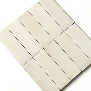 White Evelyn Handmade Bejmat 50 x 150 x 12mm by The Blue Space, a Handmade Tiles for sale on Style Sourcebook