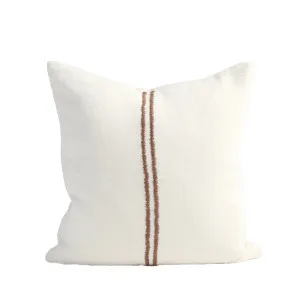 Orion Linen Cushion - Off White/Chocolate by Eadie Lifestyle, a Cushions, Decorative Pillows for sale on Style Sourcebook