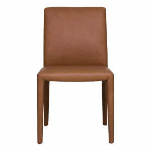 August Dining Chair in Ultra Leather Light Brown by OzDesignFurniture, a Dining Chairs for sale on Style Sourcebook