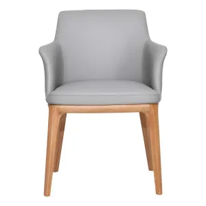 Hayes Carver Dining Chair in Leather Pewter / Clear by OzDesignFurniture, a Dining Chairs for sale on Style Sourcebook