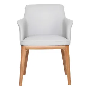 Hayes Carver Dining Chair in Leather White / Clear by OzDesignFurniture, a Dining Chairs for sale on Style Sourcebook