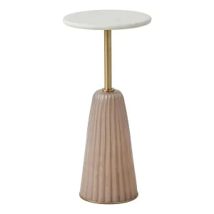 Mercer Side Table 30.5x58.5cm in Pink/Gold by OzDesignFurniture, a Bedside Tables for sale on Style Sourcebook