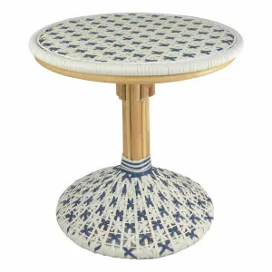 Noosa Side Table 60x74cm in Navy/White/Natural by OzDesignFurniture, a Side Table for sale on Style Sourcebook