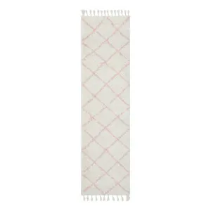 Saffron 22 Rug 80x300cm in Off White/Pink by OzDesignFurniture, a Contemporary Rugs for sale on Style Sourcebook