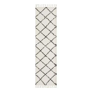 Saffron 22 Rug 80x300cm in Off White/Black by OzDesignFurniture, a Contemporary Rugs for sale on Style Sourcebook