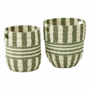 Solana Baskets Set of 2 35x38cm in Olive by OzDesignFurniture, a Baskets & Boxes for sale on Style Sourcebook