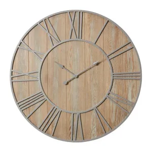 Daxton Wall Clock Natural Grey - 90cm x 5cm by James Lane, a Clocks for sale on Style Sourcebook