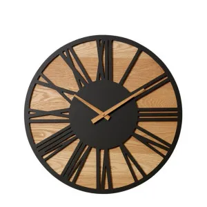 Bennet Wall Clock Black Natural - 60cm x 5cm by James Lane, a Clocks for sale on Style Sourcebook