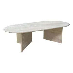 Luna Coffee Table 110cm in Travertine by OzDesignFurniture, a Coffee Table for sale on Style Sourcebook