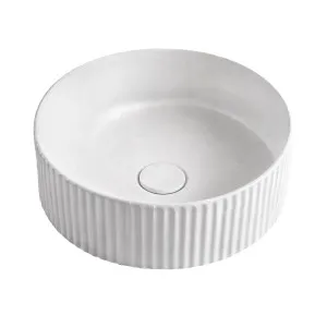 Orio Flint Fluted Above Counter Basin Gloss White 360mm by Orio, a Basins for sale on Style Sourcebook