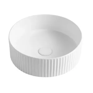 Orio Flint Fluted Above Counter Basin Matte White 360mm by Orio, a Basins for sale on Style Sourcebook