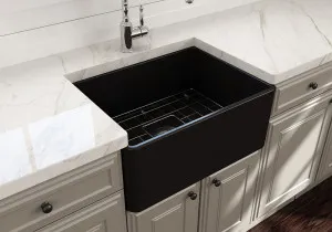 Turner Hastings Novi Farmhouse Butler Sink With Overflow Matte Black 600mm by Turner Hastings, a Basins for sale on Style Sourcebook