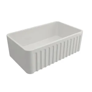 Turner Hastings Novi Ribbed Farmhouse Butler Sink With Overflow Gloss White 765mm by Turner Hastings, a Basins for sale on Style Sourcebook