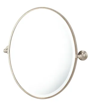 Turner Hastings Mayer Framed Pivot Oval Mirror Brushed Nickel 538X620mm by Turner Hastings, a Mirrors for sale on Style Sourcebook