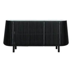 Pila Buffet 160cm in Black / Glass by OzDesignFurniture, a Sideboards, Buffets & Trolleys for sale on Style Sourcebook