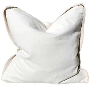 LAST ONE - Reine Linen Cushion 55cm Square  - White with Natural Border by Macey & Moore, a Cushions, Decorative Pillows for sale on Style Sourcebook