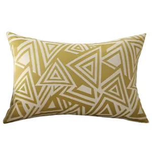 Gistel Cushion 40x60cm Lumbar - Yellow Triangle Shape by Macey & Moore, a Cushions, Decorative Pillows for sale on Style Sourcebook