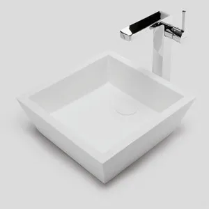 Gallaria Ozzo Rectangular Above Counter Stone Basin White 385mm by Gallaria, a Basins for sale on Style Sourcebook