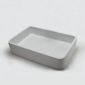 Gallaria Cina Rectangular Above Counter Stone Basin White 595mm by Gallaria, a Basins for sale on Style Sourcebook