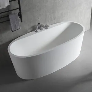 Gallaria Vigo Back To Wall Stone Bathtub White 1700mm by Gallaria, a Bathtubs for sale on Style Sourcebook