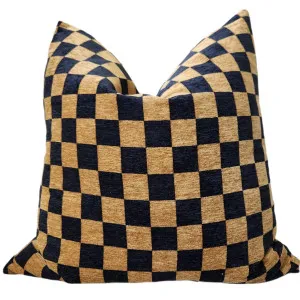 Urban Chic 55cm Square - Black and Burnt Orange Check by Macey & Moore, a Cushions, Decorative Pillows for sale on Style Sourcebook