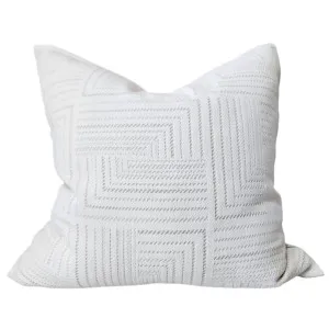 Maze Cushion 50cm Square - Off White by Macey & Moore, a Cushions, Decorative Pillows for sale on Style Sourcebook