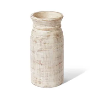 Bharat Wooden Vessel - 15 x 15 x 28cm by Elme Living, a Vases & Jars for sale on Style Sourcebook