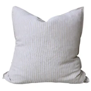 Sienna Linen Cushion 50cm Square - Natural Striped by Macey & Moore, a Cushions, Decorative Pillows for sale on Style Sourcebook