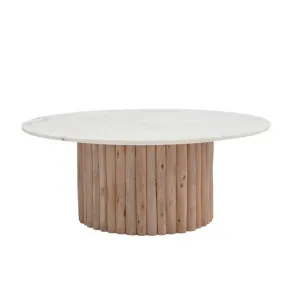 Hanno Coffee Table White Marble & Wood by James Lane, a Coffee Table for sale on Style Sourcebook