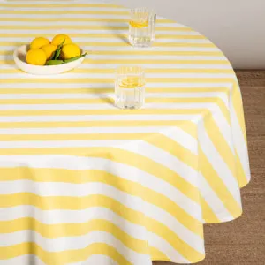 Canningvale Cucina Stripe Tablecloth - White, 100% Cotton by Canningvale, a Table Cloths & Runners for sale on Style Sourcebook