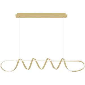 Calibo Bulbul 1500mm LED Linear Pendant Light Brass by Calibo, a Pendant Lighting for sale on Style Sourcebook