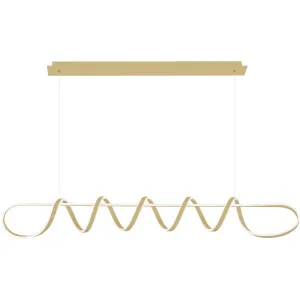 Calibo Bulbul 2000mm LED Linear Pendant Light Brass by Calibo, a Pendant Lighting for sale on Style Sourcebook