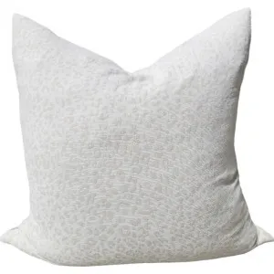 Leopard Jacquard Cotton Cushion Square 55cm - Off White | Natural by Macey & Moore, a Cushions, Decorative Pillows for sale on Style Sourcebook