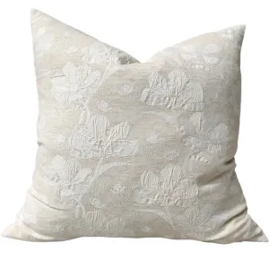 Belladonna Jacquard Linen Cotton Cushion Square 55cm - Off White | Natural by Macey & Moore, a Cushions, Decorative Pillows for sale on Style Sourcebook