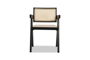 Scissor Leg Dining Chair, Black/Natural Fabric, by Lounge Lovers by Lounge Lovers, a Dining Chairs for sale on Style Sourcebook