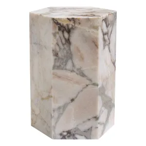 Ada Haxagon Side Table 30x50cm in Pebble Grey Marble by OzDesignFurniture, a Side Table for sale on Style Sourcebook