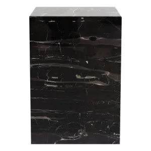 Mia Cube Side Table 33x48cm in Black Marble by OzDesignFurniture, a Side Table for sale on Style Sourcebook