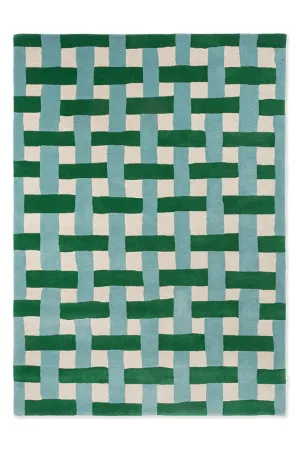 Sophie Robinson x Harlequin Basket Weave Emerald/aquamari 144107 by Harlequin x Sophie Robinson, a Contemporary Rugs for sale on Style Sourcebook