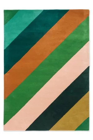 Sophie Robinson x Harlequin Sherbet Stripe Emerald/amber 144417 by Harlequin x Sophie Robinson, a Contemporary Rugs for sale on Style Sourcebook