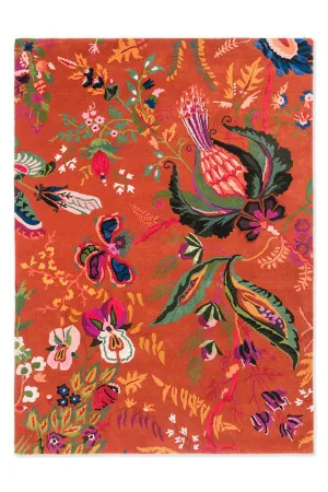 Sophie Robinson x Harlequin Wonderland Floral Amber/lapis 144713 by Harlequin x Sophie Robinson, a Contemporary Rugs for sale on Style Sourcebook