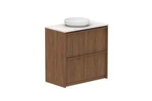 Eli 900 All Drawer Centre Bowl Vanity,Floor Mount, Florentine Walnut by ADP, a Vanities for sale on Style Sourcebook